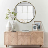 Espejo de Pared Osaka Dorado 110x110cm Redondo con Marco Metalico - Espejos Decorativos | Bylmo