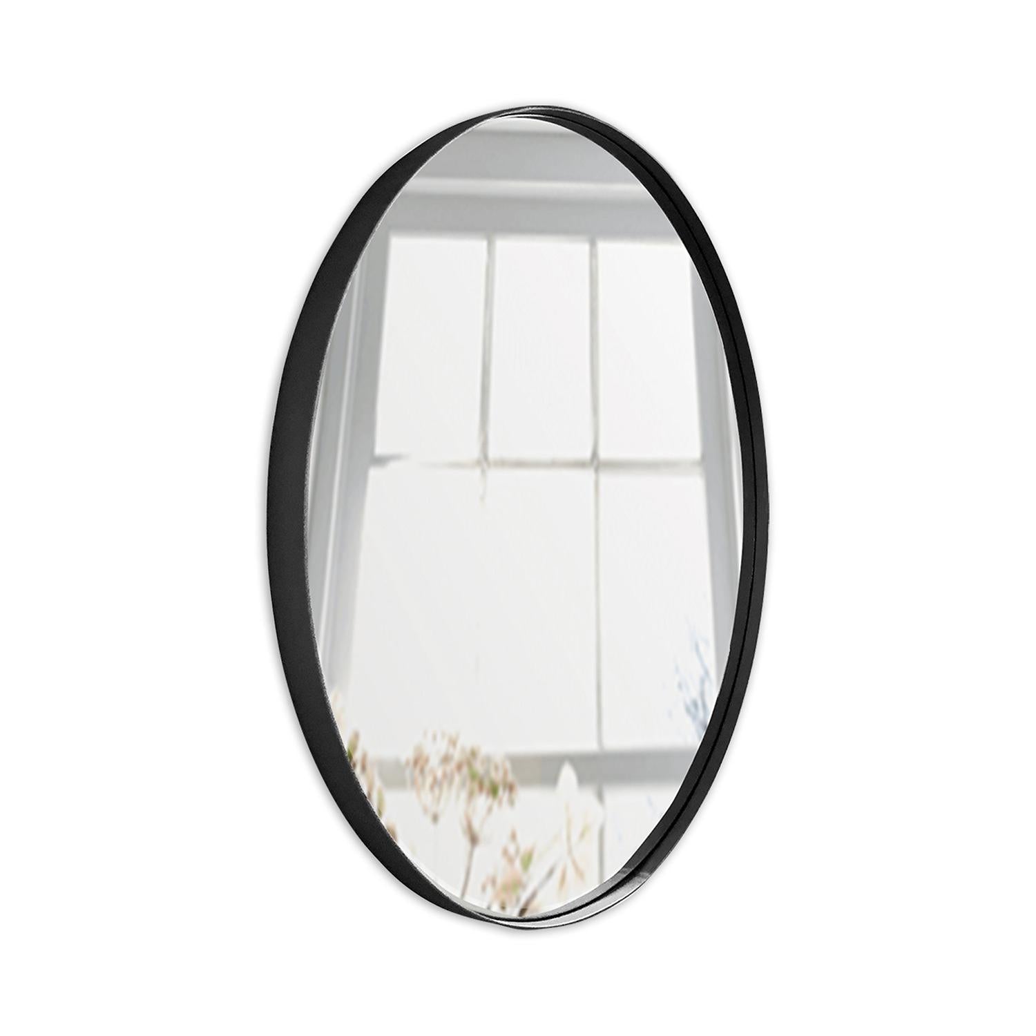 Espejo de Pared Osaka Negro 50x50cm Redondo con Marco Metalico - Espejos Decorativos | Bylmo