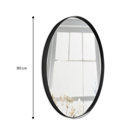 Espejo de Pared Osaka Negro 80x80cm Redondo con Marco Metalico - Espejos Decorativos | Bylmo