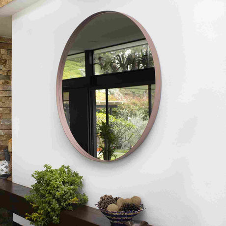 Espejo de Pared Osaka Cobre 90x90cm Redondo con Marco Metalico - Espejos Decorativos | Bylmo