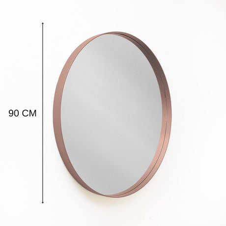 Espejo de Pared Osaka Cobre 90x90cm Redondo con Marco Metalico - Espejos Decorativos | Bylmo