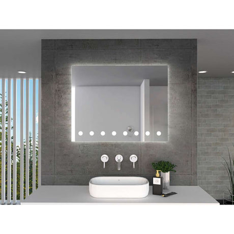 Espejo de Baño Osirirs Plateado 95x75cm Rectangular y con Iluminiación Led - Espejos de Baño | Bylmo