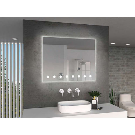 Espejo de Baño Osirirs Plateado 95x75cm Rectangular y con Iluminiación Led - Espejos de Baño | Bylmo