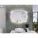 Espejo de Baño Ovalle Plateado 90x65cm Redondo y con Iluminiación Led - Espejos de Baño | Bylmo