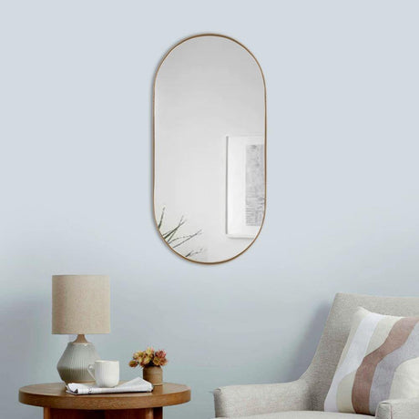 Espejo de Pared Ovalado Negro 100x50cm Ovalado con Marco Metalico - Espejos Decorativos | Bylmo