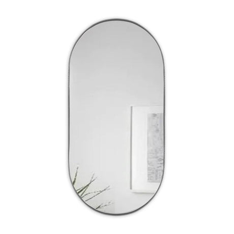 Espejo de Pared Ovalado Negro 100x50cm Ovalado con Marco Metalico - Espejos Decorativos | Bylmo