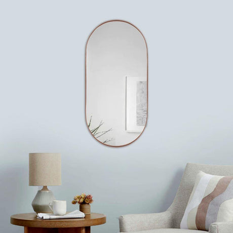 Espejo de Pared Ovalado Negro 100x50cm Ovalado con Marco Metalico - Espejos Decorativos | Bylmo