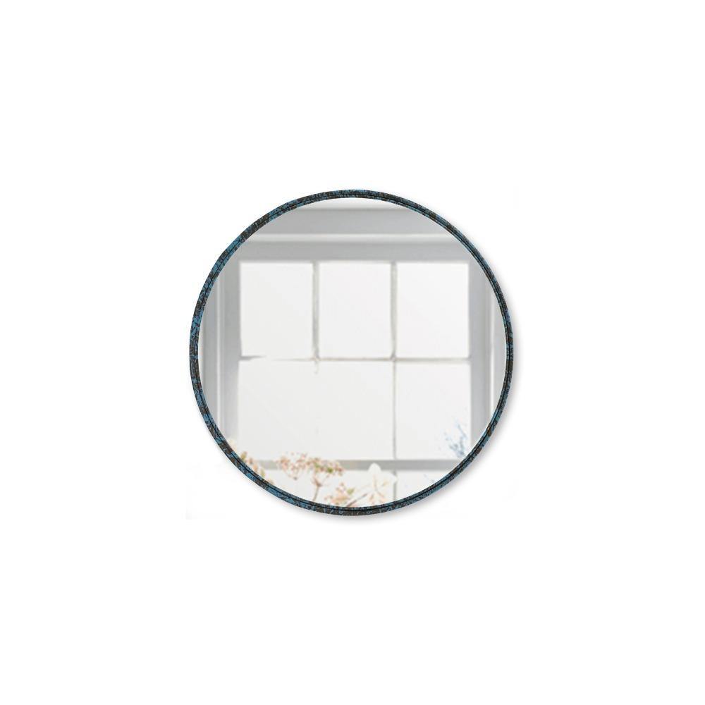 Espejo de Pared Osaka Negro 40x40cm Redondo con Marco Metalico - Espejos Decorativos | Bylmo