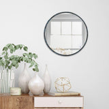 Espejo de Pared Osaka Negro 40x40cm Redondo con Marco Metalico - Espejos Decorativos | Bylmo