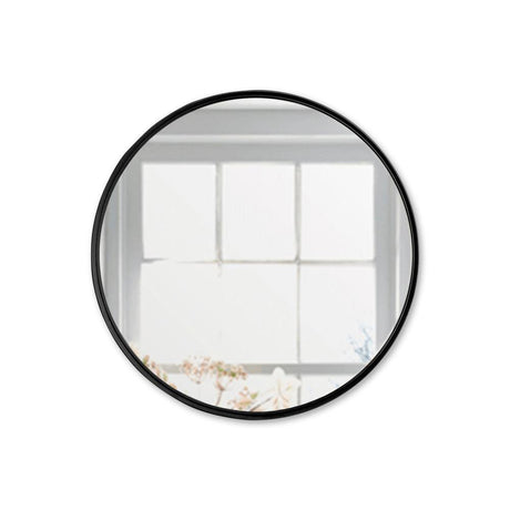 Espejo de Pared Negro 60x60cm Redondo con Marco Metalico - Espejos Decorativos | Bylmo