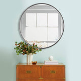Espejo de Pared Osaka Plata 80x80cm Redondo con Marco Metalico - Espejos Decorativos | Bylmo