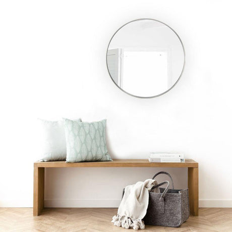 Espejo de Pared Plata 60x60cm Redondo con Marco Metalico - Espejos Decorativos | Bylmo