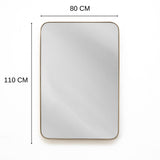 Espejo de Pared Salamanca Dorado 80x110cm Rectangular con Marco Metalico - Espejos Decorativos | Bylmo