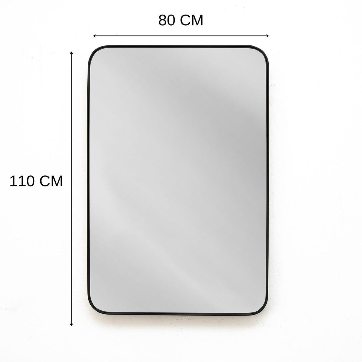 Espejo de Pared Salamanca Negro 80x110cm Rectangular con Marco Metalico - Espejos Decorativos | Bylmo