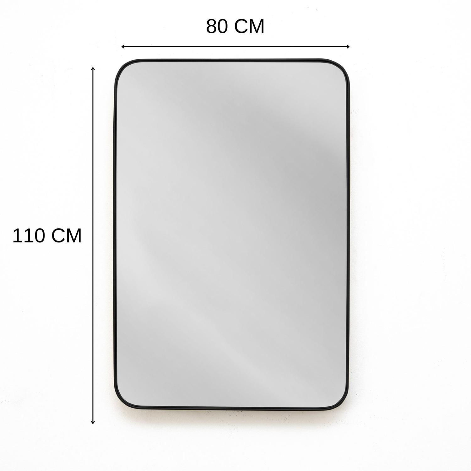 Espejo de Pared Salamanca Negro 80x110cm Rectangular con Marco Metalico - Espejos Decorativos | Bylmo