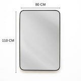 Espejo de Pared Salamanca Negro 80x110cm Rectangular con Marco Metalico - Espejos Decorativos | Bylmo