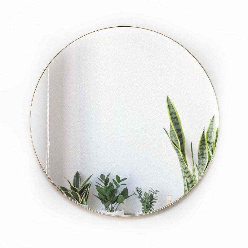 Espejo Scintilla Circular 100 cm Dorado Decorativo