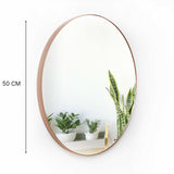 Espejo de Pared Cobre 50x50cm Redondo con Marco Metalico - Espejos Decorativos | Bylmo