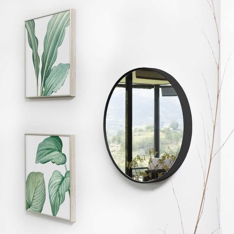 Espejo de Pared Negro 70x70cm Redondo con Marco Metalico - Espejos Decorativos | Bylmo