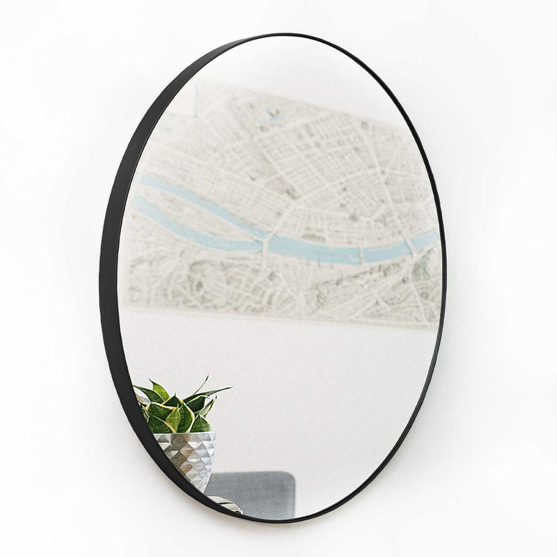 Espejo Scintilla Circular 70 cm Negro Decorativo