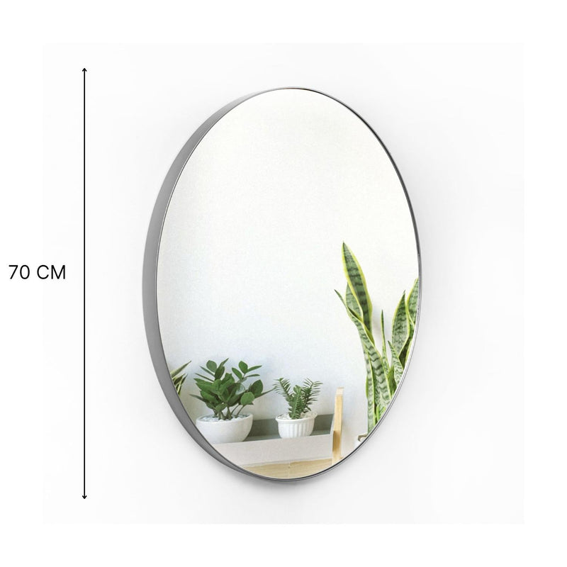 Espejo Scintilla Circular 70 cm Plata Decorativo