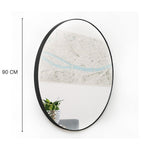 Espejo Scintilla Circular 90 cm Negro Decorativo