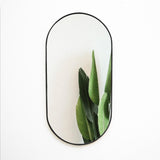 Espejo de Pared Negro 40x80cm Ovalado con Marco Metalico - Espejos Decorativos | Bylmo