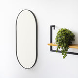 Espejo de Pared Negro 40x80cm Ovalado con Marco Metalico - Espejos Decorativos | Bylmo