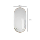 Espejo de Pared Dorado 60x120cm Ovalado con Marco Metalico - Espejos Decorativos | Bylmo