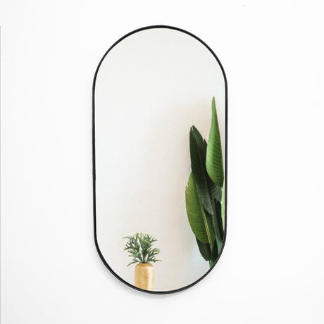 Espejo de Pared Negro 60x120cm Ovalado con Marco Metalico - Espejos Decorativos | Bylmo
