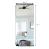 Espejo de Piso Tanger Negro 60x160cm Rectangular con Marco y Soporte Metálico - Espejos Decorativos | Bylmo