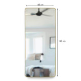 Espejo de Piso Tanger Negro 60x160cm Rectangular con Marco y Soporte Metálico - Espejos Decorativos | Bylmo