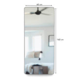 Espejo de Piso Tanger Negro 60x160cm Rectangular con Marco y Soporte Metálico - Espejos Decorativos | Bylmo