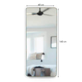 Espejo de Piso Tanger Negro 60x160cm Rectangular con Marco y Soporte Metálico - Espejos Decorativos | Bylmo