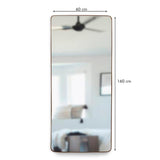 Espejo de Piso Tanger Negro 60x160cm Rectangular con Marco y Soporte Metálico - Espejos Decorativos | Bylmo