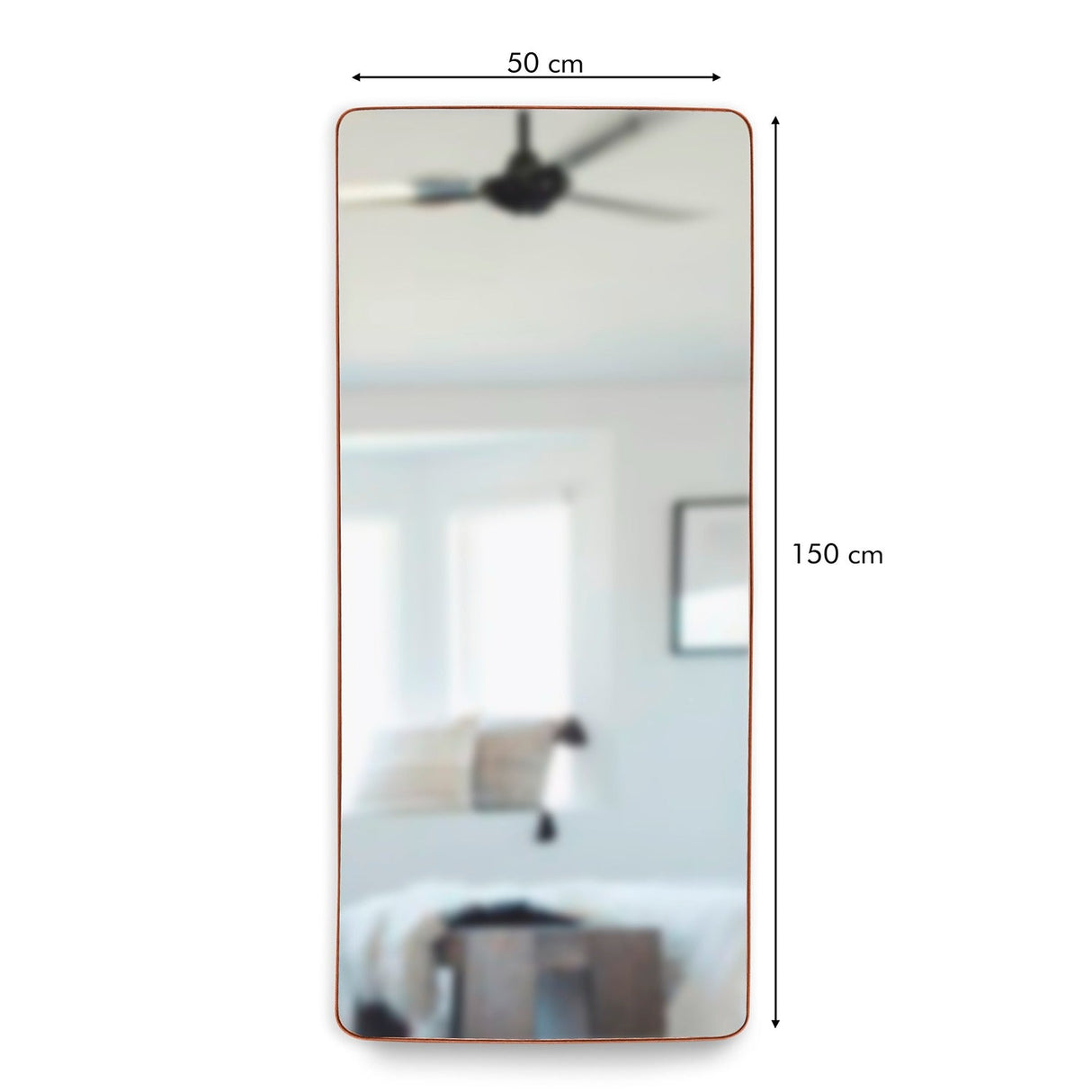 Espejo de Piso Tanger Cobre 50x150cm Rectangular con Marco Metálico - Espejos Decorativos | Bylmo