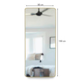 Espejo de Piso Tanger Dorado 50x150cm Rectangular con Marco Metálico - Espejos Decorativos | Bylmo