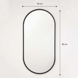 Espejo de Pared Negro 40x80cm Ovalado con Marco En Madera - Espejos Decorativos | Bylmo
