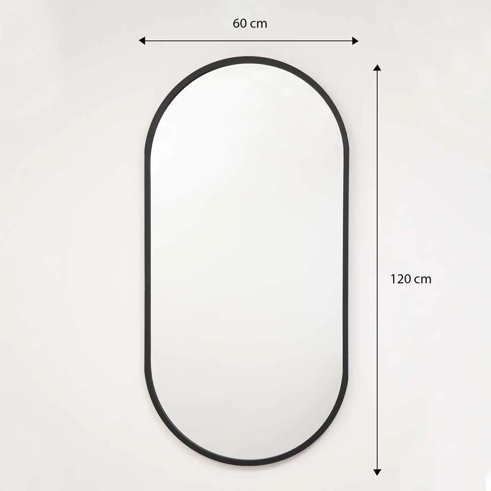 Espejo de Pared Negro 60x120cm Ovalado con Marco En Madera - Espejos Decorativos | Bylmo