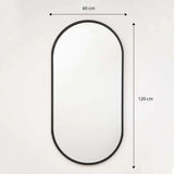Espejo de Pared Negro 60x120cm Ovalado con Marco En Madera - Espejos Decorativos | Bylmo