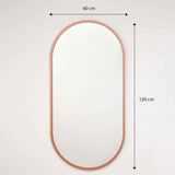 Espejo de Pared Oro Rosa 60x120cm Ovalado con Marco En Madera - Espejos Decorativos | Bylmo