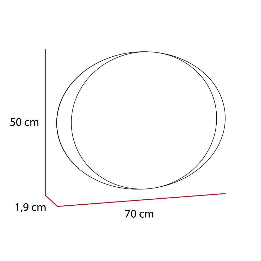 Espejo de Baño Varese Plateado 70x50cm Ovalado con Biselado - Espejos de Baño | Bylmo
