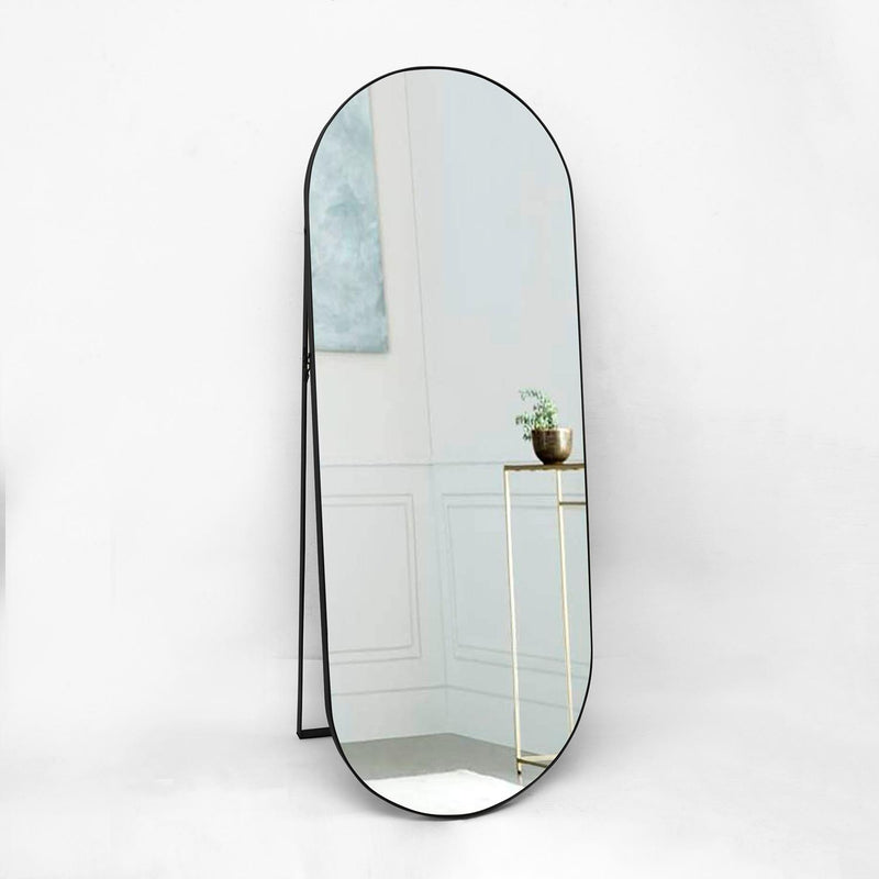Espejo de Piso Mayorca Ovalado 50 cm Negro Decorativo
