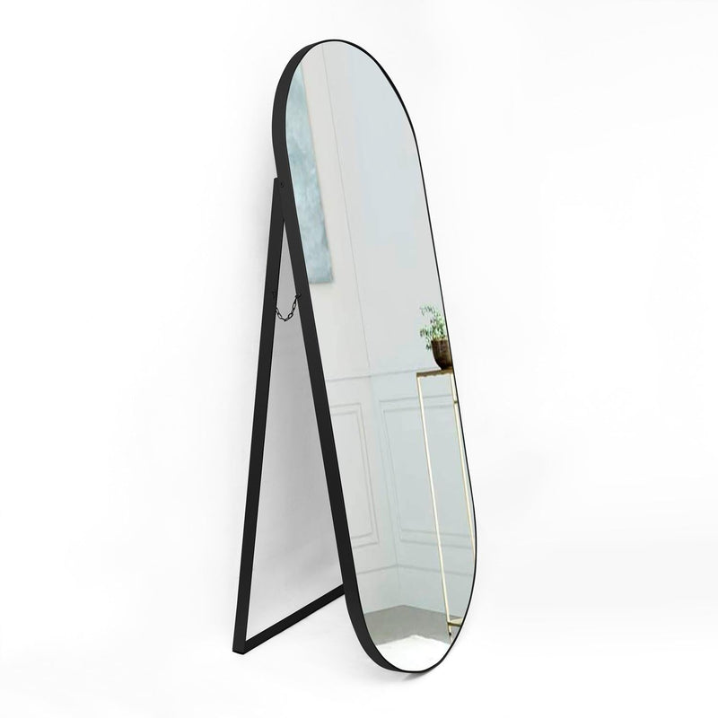 Espejo de Piso Mayorca Ovalado 50 cm Negro Decorativo