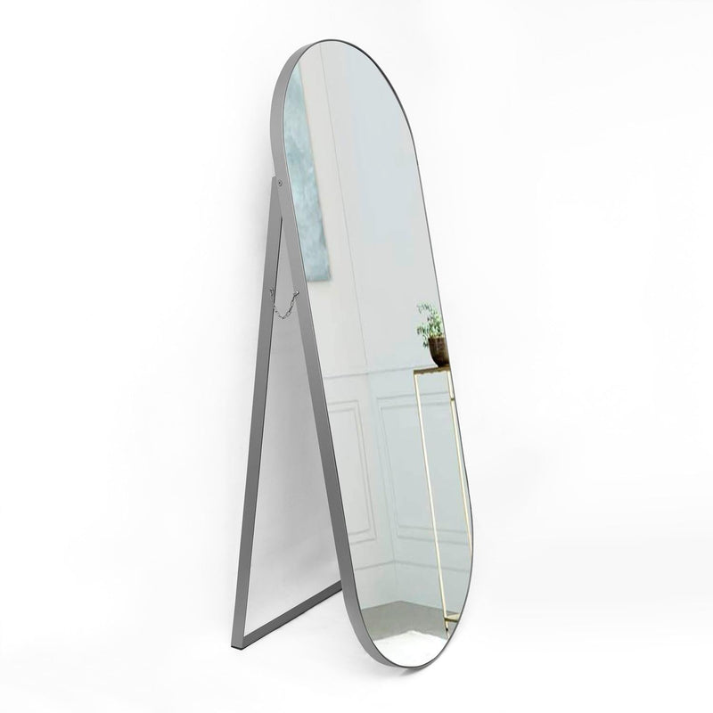 Espejo de Piso Mayorca Ovalado 50 cm Plata Decorativo