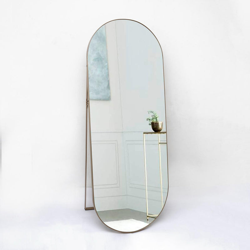 Espejo de Piso Mayorca Ovalado 60 cm Dorado Decorativo