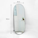 Espejo de Piso Mayorca Ovalado 60 cm Plata Decorativo