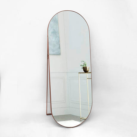 Espejo de Piso Mayorca Cobre 80x180cm Ovalado con Marco Metálico - Espejos Decorativos | Bylmo