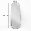 Espejo de Piso Mayorca Ovalado 80 cm Cobre Decorativo