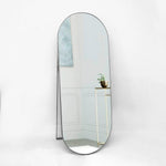 Espejo de Piso Mayorca Ovalado 80 cm Plata Decorativo